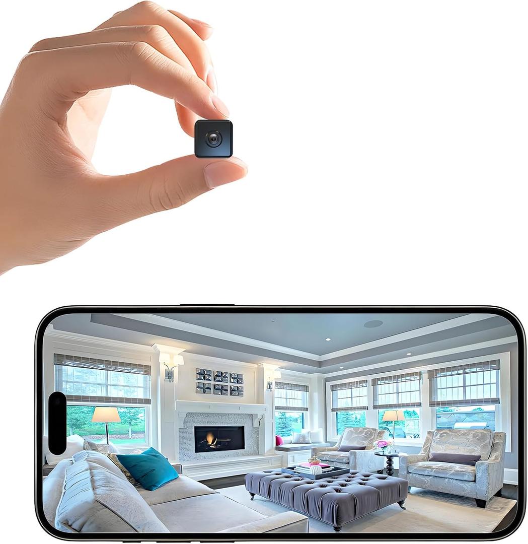 Mini Wireless Camera Home Security cmaras Indoor/Outdoor Cam 1080P HD Small Smart WiFi House Cameras Micro House Nanny Cams Battery-Powered with Clear Night Vision and Motion Detection Baby Monitor