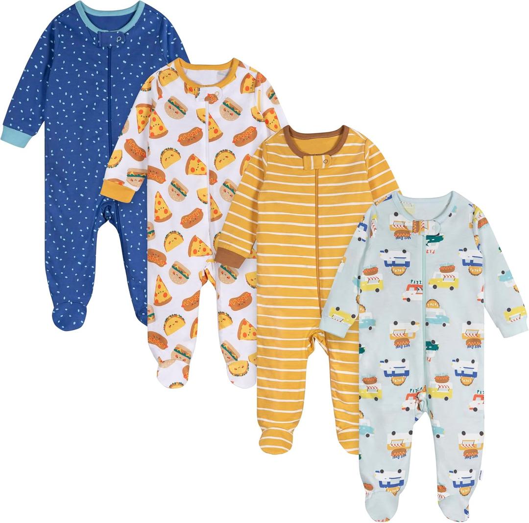 Onesies Brand Baby Boys' 4-Pack Sleep 'N Play Footies (Blue)