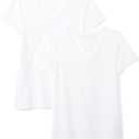 Amazon Essentials Women's Classic-Fit Short-Sleeve V-Neck T-Shirt, Multipacks (Medium)