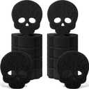 Tioncy 12 Pack Skull Sponges Bulk Gothic Dual Sided Scrubber Black Skull Sponges Reuseble Non Scratch Dishwashing Kitchen Cleaning Accessories for Cookware Pot Boiler Pan Household