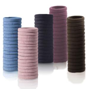 100PCS No Damage Hair Ties For Women Girls Men Kids Toddler - Soft Seamless Hair Ties For Thick & Curly Hair - Brown Rubber Bands For Hair No Pull Ponytail Holder (Morandi Middle(OD1.5inch) (Pack of 100))