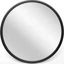 Infinity Instruments Nera Argento 22 inch Circle Round Matte Modern Wall Mirror Wall Art Decor Hanging Circular Decorative Mirror (Black)
