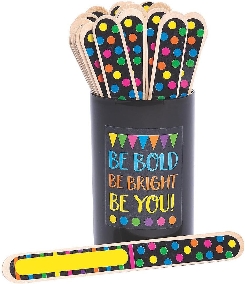 Fun Express Black and Bright Flip Sticks - 36 Pieces - Educational and Learning Activities for Kids