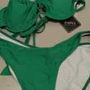 ZAFUL Women High Cut Bikini Sets String Sexy Swimsuit Two Piece Underwire Bathing Suit Brazilian Cheeky Cut Out Cute Swimwear (Large, Green)