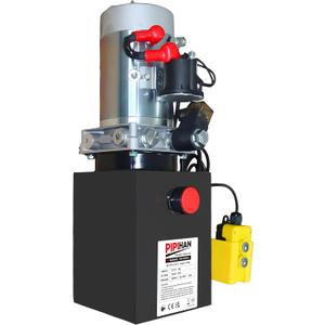 Single Acting Hydraulic Pump 4 Quart Hydraulic Power Units 12V DC Hydraulic Pump SAE#6 Connector for Dump Trailer Car Lifting