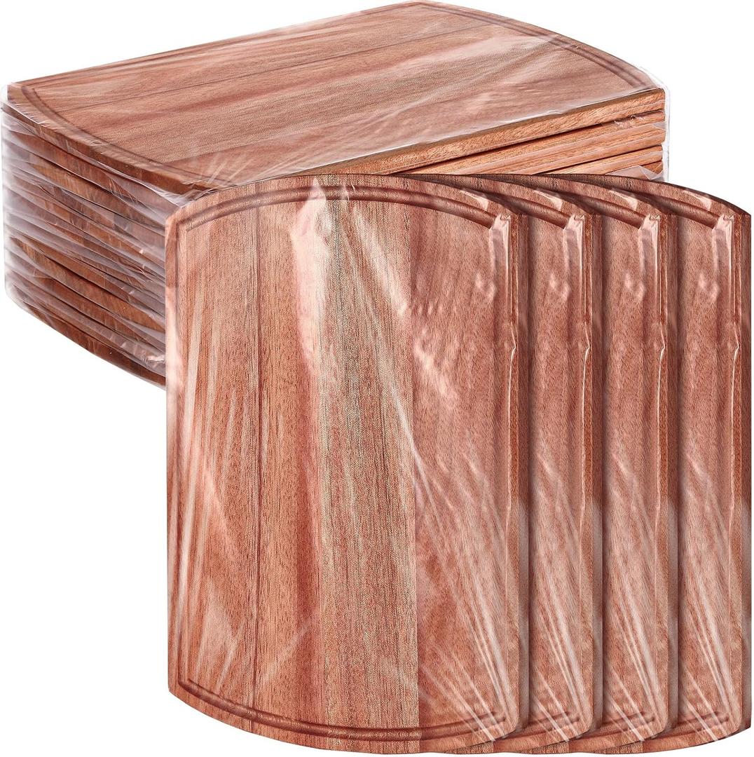 Patelai 12 Pack Large Cutting Boards Bulk Wooden Kitchen Chopping Boards for Crafts DIY Wedding Housewarming Gift (Walnut Wood, 14 x 11 Inch)