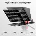 Desview P17 Portable Teleprompter for Camera Video Recording, Foldable Auto-Scrolling Prompter with Wireless Remote Sunshade & Tripod Mount Compatible with iPhone Android Tablet, P17 Teleprompter
