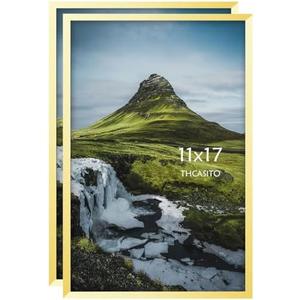 THCASITO Picture Frames 11x17 Gold Photo Frames without Mat for Wall Decor, Set of 4