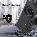 Magnetic Case for Galaxy Z Fold 7 with Rotatable Stand, Matte PC Case for Women Men Girls Boys Drop Protection Shockproof Slim Fit Durable Cover for Galaxy Z Fold 7, Black 13.20