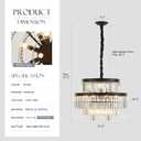 21.6" 14-Light Modern Crystal Chandelier Light Fixtures 4-Tier Black Luxury Chandeliers for Dining Room Round Hanging Pendant Lighting for Living Room Kitchen Entryway Bedroom Foyer Hallway, Diameter 21.6"