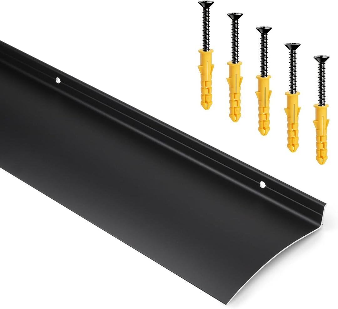 4" W 40" L Extra-Wide Heavy-Duty Door Rain Drip Guard Cap, Aluminum Rain Deflector for Windows Doors Guard, Stops Rain Moisture Damage for Home, Storefront, RV (40" L, Black, Straight)