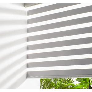 Persilux Cordless Zebra Blinds for Windows Free-Stop Roller Window Shades (58" W X 64" H, Grey) Dual Layer Light Control for Day and Night, Light Filtering Sheer Shades for Home, Easy to Install