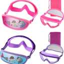 Kids Swim Goggles Age 3-8, Toddler Goggles No Hair Pull,Child Swimming Mask Fabric Strap (Pink & Violet)