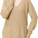 Goodthreads Women's Cotton Shaker Stitch Deep V-Neck Sweater M