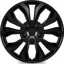 TangMiGe 4-Pack Universal Hubcaps Wheel Covers Replacement R15, Steel Wheel Rim Cover for Most Cars Trucks Sedans SUV, 15" 15 in Hub Caps (Bright Black Color, 15 inch)