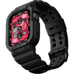 amBand E1 Sport Case Band for Apple Watch Ultra 3/2/1 & SE 3/2/1 & Series 11 10 9 8 7 6 5 4 3 49mm 46mm 45mm 44mm 42mm 41mm 40mm 38mm, Shockproof & Scratch Resistant Rugged Bumper for Men Women (Black)
