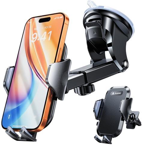 andobil 2026 Military-Grade Car Phone Holder [Upgraded Strongest Suction & Clip] Phone Holders for Your Car, Dashboard Windshield Vent Car Phone Mount for iPhone 17 Pro Max 16 15 14 13 12 Android