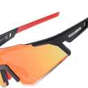 ROCKBROS Polarized Sunglasses for Men Women UV Protection Cycling Sunglasses Sport Glasses (Red Yellow)