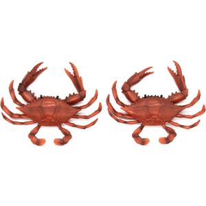 AUEAR, Plastic Crab for Decor Artificial Sea Life Creatures, Simulated Animal Home Party Creative Gift (Red, 2-Pack)