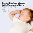 2-Pack Waterproof Pack and Play Sheets, Mini Crib Sheets Fitted for Boy, Girl - 38 x 26 Viscose from Bamboo Pack N Play Mattress Sheets for Graco, Toddler Playard Baby Crib Sheets Neutral (Blue Flax)