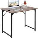 BestOffice Computer Desk,Home Office Desk, Modern Simple Style for Home Office Study Writing (Brown, 35,4*22,4*2,4 inch )
