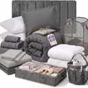 Hearth & Harbor 16 Piece Complete Dorm Room Set, Twin XL Comforter Set, Includes Sheet Set, Mattress Protector, Pillows, Headboard, Towels & Organizers - All Dorm Accessories Included, Regular Headboard