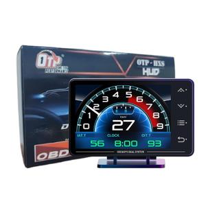 OTPerformance New XS HUD OBD+GPS Data Digital Speedometer Gauge OBD2 Engine CVT/ECT Display,car inclinometer, Boost Gauge, RPM Meter, Multifunction Heads up Display Cluster Compatible for Chevy GMC