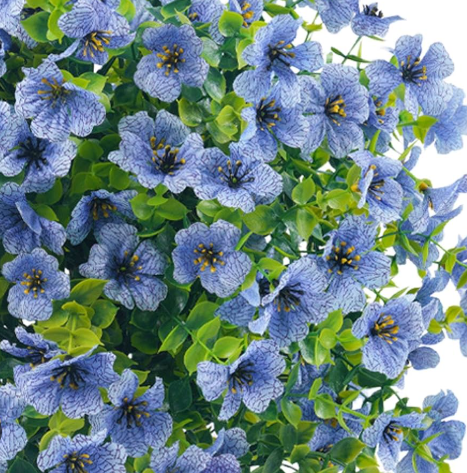 Artificial Violet Flowers Ball Bush with Ground Spike,Yard Fake Plants Faux Greenery Shrub for Patio Porch Wedding Hallway, Blue
Fake Flowers