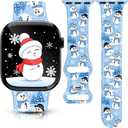 Christmas watch Bands for Apple Watch, Compatible with Series 1-11 SE SE3 Ultra, 38mm-49mm, Holiday Design with Santa, Snowman, Gnome, Reindeer, Plaid, Snowflake Pattern