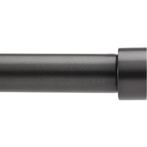 Umbra Cappa Curtain Rod  1-Inch Drapery Rod Extends from 36 to 66 Inches, Includes 2 Matching Finials, Brackets & Hardware, Brushed Black (33 to 66-Inch)