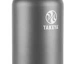 Takeya Originals 32 oz Vacuum Insulated Stainless Steel Water Bottle with Spout Lid, Graphite