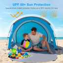 Gorich Beach Tent Sun Shelter with UPF50+ UV Protection for 1-2/3/4-5/6-7 Person, Lightweight & Portable Beach Shade Canopy with 2 Zippered Doors, Easy Setup Family Beach Umbrella