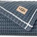 UGG Luna Knit Throw Cotton Chunky Soft Throw Blanket for Couch or Bed Cozy Washable Giftable Lightweight Blanket for Living Room or College Dorm, 50-inch x 70-inch, Imperial Blue