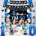 Holkcog 10th Birthday Decorations for Boys Girls, Black10th Birthday Banner, Blue Bruh I'M 10 BackdropHappy 10 Years Old Birthday Cake Topper Balloons Hanging Swirls Ten Party Supply