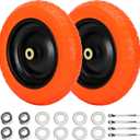 13" Flat Free Wheels Replacement for GOR Garden Cart Tires, 4.00-6 Solid Tires with 5/8"Bearings, 13" No Flat Wheels for GOR Garden Carts/Hand Trucks/Garden CartsOrange