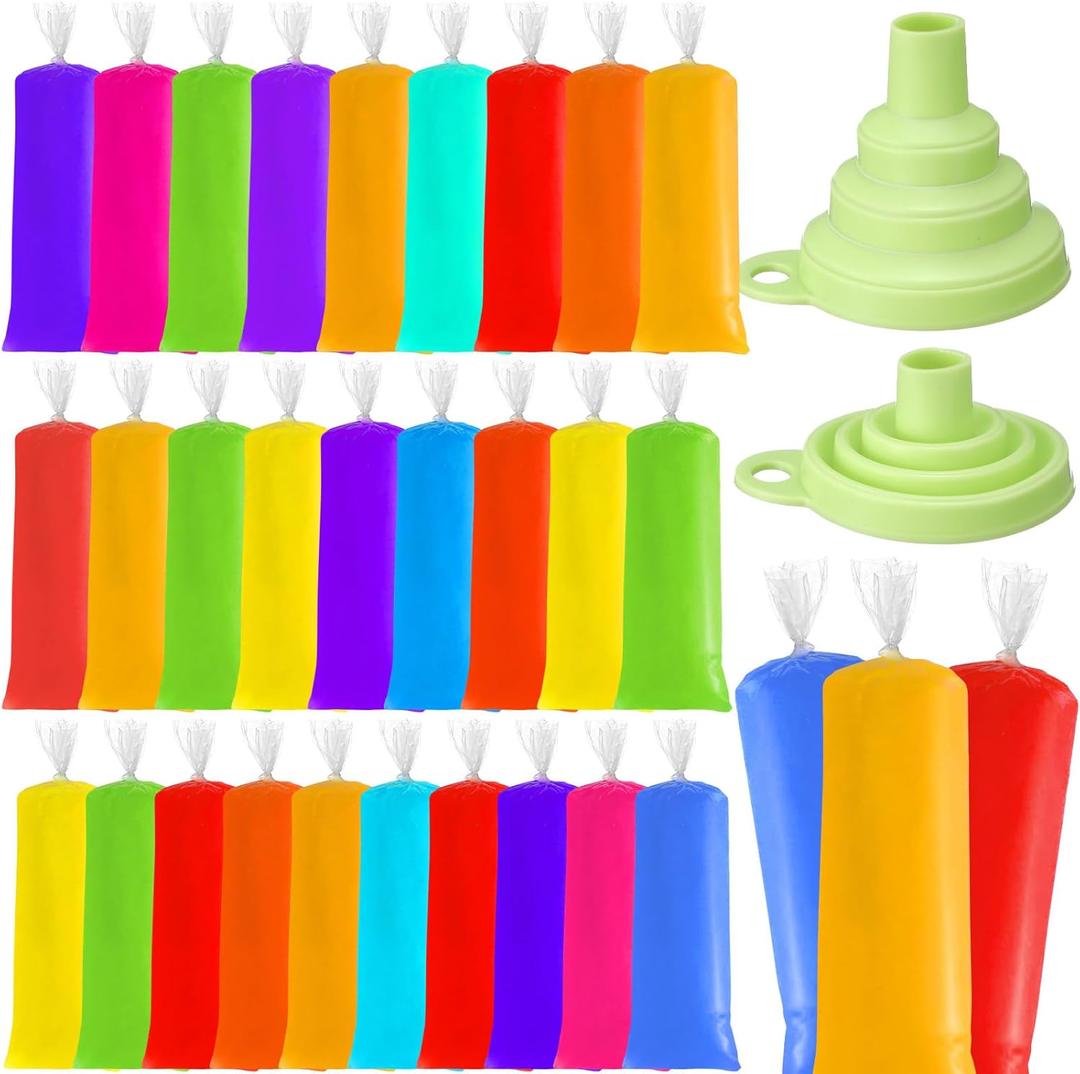 Hoolerry 600 Pcs Disposable Ice Lolly Bags Plastic Mold Ice Cream Bags with Silicone Foldable Funnel for Making Candy Yogurt Freeze Lolly(3.2 x 11.8 Inch) Hoolerry 600 Pcs Disposable Ice Lolly Bags Plastic Mold Ice Cream Bags with Silicone Foldable Funnel for Making Candy Yogurt Freeze Lolly(3.2 x 11.8 Inch)