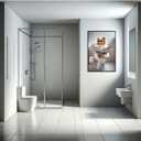 Cute Pomeranian sitting on toilet and reading newspaper Animal picture wall decor Dog canvas wall art Funny bathroom decor wall art Stylish wall decor Animal wall art Bathroom wall decor (8x12inch Black Metal Framed, Gustave16)