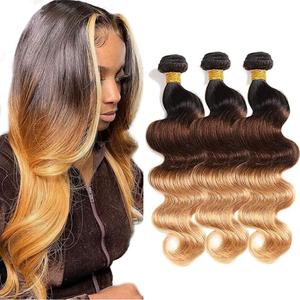 30 32 34 Inch T1B/4/27 Bundle Honey Blonde Body Wave Human Hair Bundles Peruvian Virgin Hair Three Tone Black and Honey Blonde Bundles Human Hair Ombre Body Wave Bundle