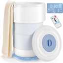 Towel Warmer for Bathroom - 23L Foldable Towel Warmer Bucket with Timer, Remote Control, Auto Shut Off, Fits Up to Two 40"X70" Oversized Towels, Bathrobes, Blankets, Perfect for Home and Spa