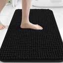 Arotive Bathroom Rugs 30" x 20", Ultra Soft Absorbent Chenille Bath Rugs, Non-Slip Rubber Backing, Machine Washable Bath Mats for Bathroom Floor, Tub and Shower, Home Decor Accessories, Black