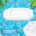 Qinyoung Large Floating Drink Holder, White Floating Refreshment Table Tray Compartment, Portable Pool Tray for Swimming Pool Accessories Hot Tub Beach and Party Decor(Hexagonal Six Hole)