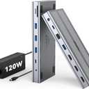 4URPC USB C     with 120W Power Adapter, 3XHDMI, Laptop Docking Station 3 Monitor for Windows, MacBook/Mac mini M4(5 USB, Ethernet, SD/microSD)