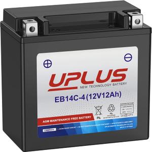 ATV Battery YTX14-BS, UPLUS EB14C-4 Scooter Snowmobile UTV Motorcycle Battery Maintenance Free - Sealed AGM Powersports Batteries Compatible with Honda Suzuki Kawasaki Yamaha