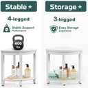 Waterproof Corner Shower Stool for Inside Shower, Poly Lumber Shower Bench Seat Chair, Bath Shower Stool for Shaving Legs Foot Rest with Storage Shelf, Adjustable & Non-Slip Feet, White