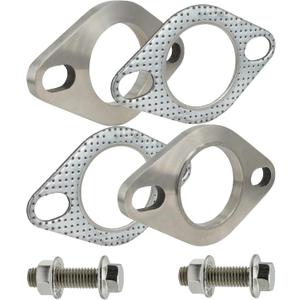 1.75 Inch 2 Bolt Stainless Steel Exhaust Flanges & Gaskets Connection Kit with bolts and nuts (1.75"/45mm) 1.75 Inch 2 Bolt Stainless Steel Exhaust Flanges & Gaskets Connection Kit with bolts and nuts (1.75"/45mm)