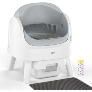 Self Cleaning Cat Litter Box, Automatic Cat Litter Box for Multiple Cats, Integrated Safety Protection with Open-Top Design