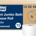 Tork Mini Jumbo Toilet Paper Roll White T2, Advanced, 2-Ply, 12 x 751', 12024402, 12 Count