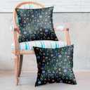 2 Pack Retro Forest Wildflower Throw Pillow Covers, 18x18 Pillow Cover, Decorative Couch Pillow Covers Flower Decor Pillowcase for Sofa Cushion Sofa Home Bedroom Bed Office Car Seat Living Room