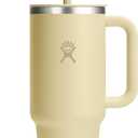 Hydro Flask Travel Tumbler with Handle, Lid and Straw - Insulated Stainless Steel in 40 Oz Starlight