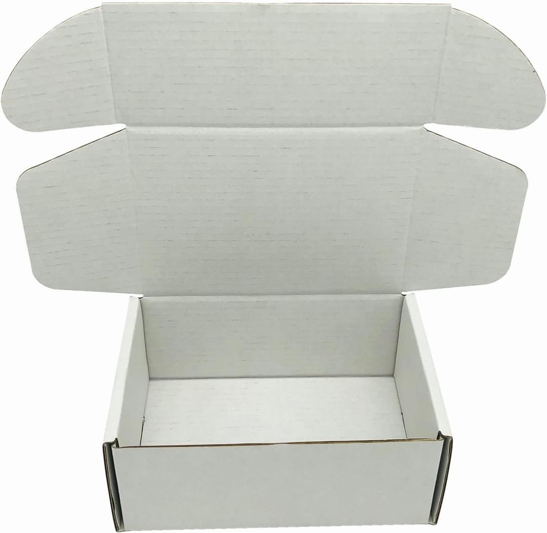 White Cardboard Shipping Box 10 x 10 x 4 Inch Corrugated Packaging Storage Boxes 5 Pack (Inside Size: 9.3 x 9.8 x 3.8")